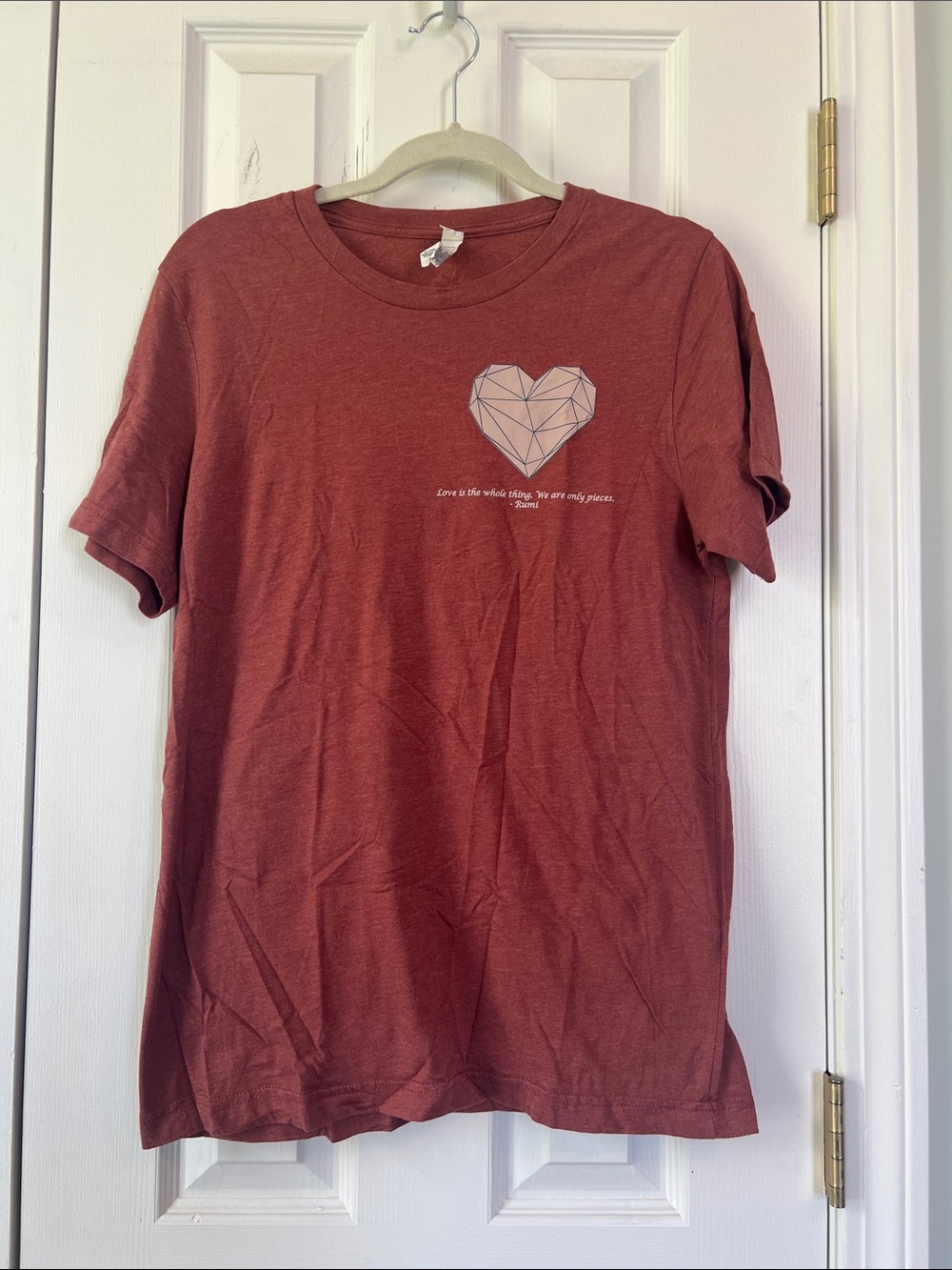 Bella Canvas Rust Tee with Geometric Heart Graphic